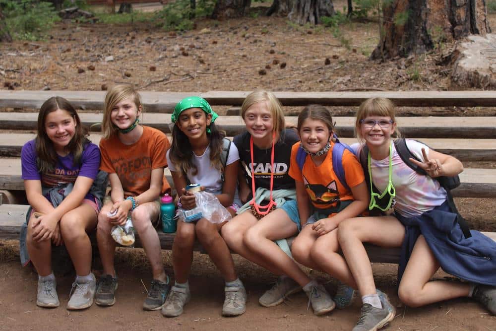 Group of smiling campers